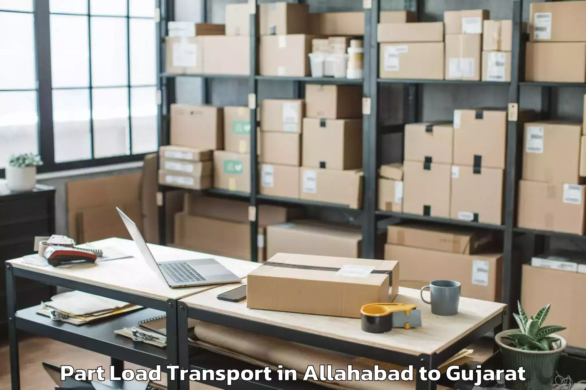 Top Allahabad to Khambha Part Load Transport Available